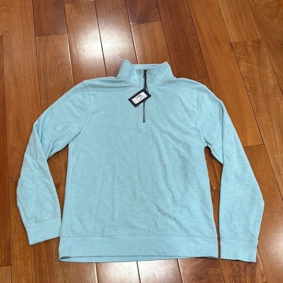 NWT Peter Millar Light Blue Quarter-Zip Pullover Size M - Picture 1 of 10